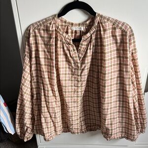 Doen Jane Blouse in Austen Plaid sz L